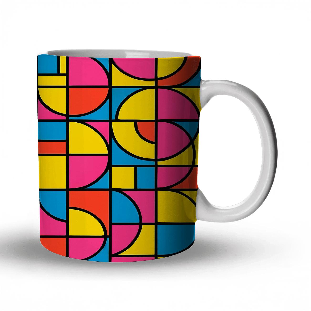 Bauhaus Neon Syncope Line Grid insulated thermal mugs