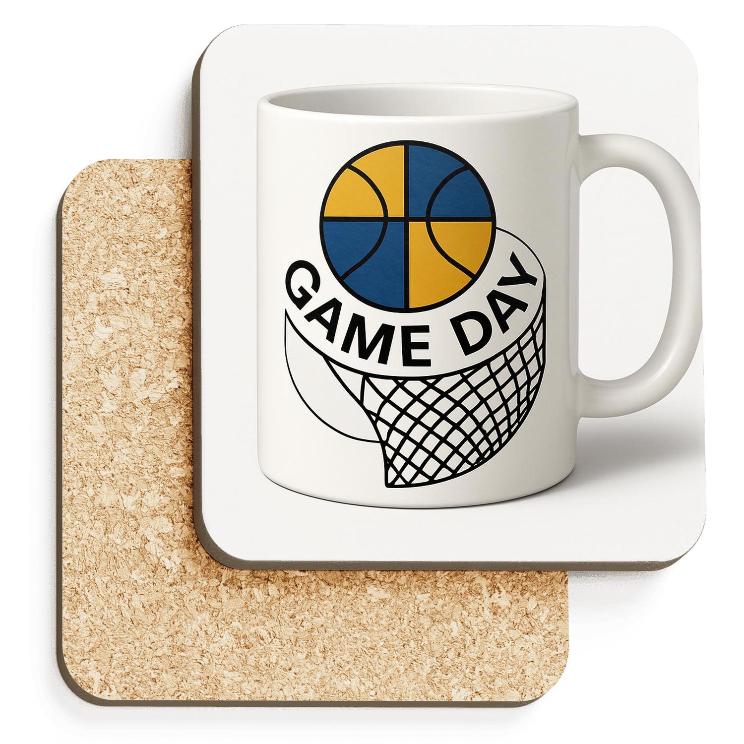 Bauhaus Basketball Game Day Net Spiral custom engraved coasters