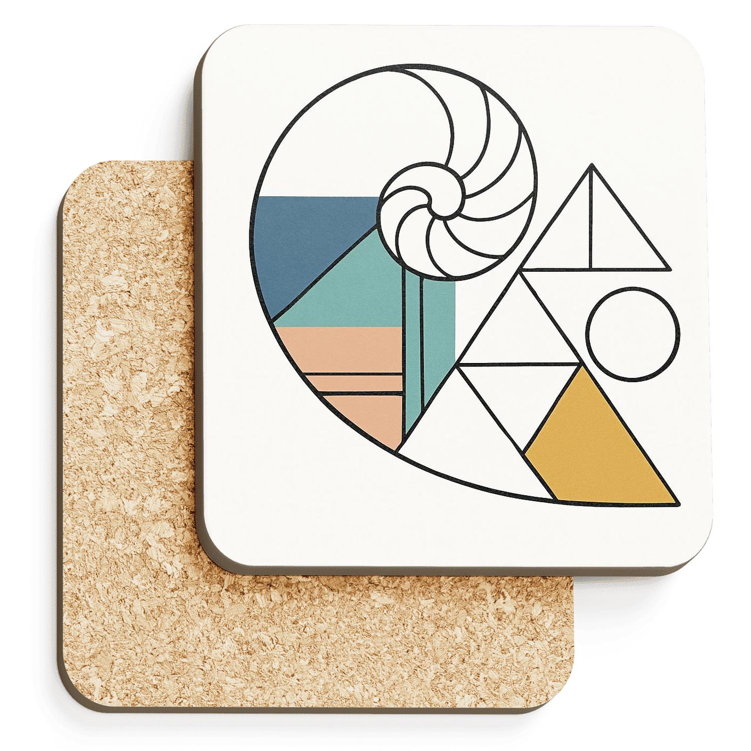 Geometric Tide Fossil custom engraved coasters