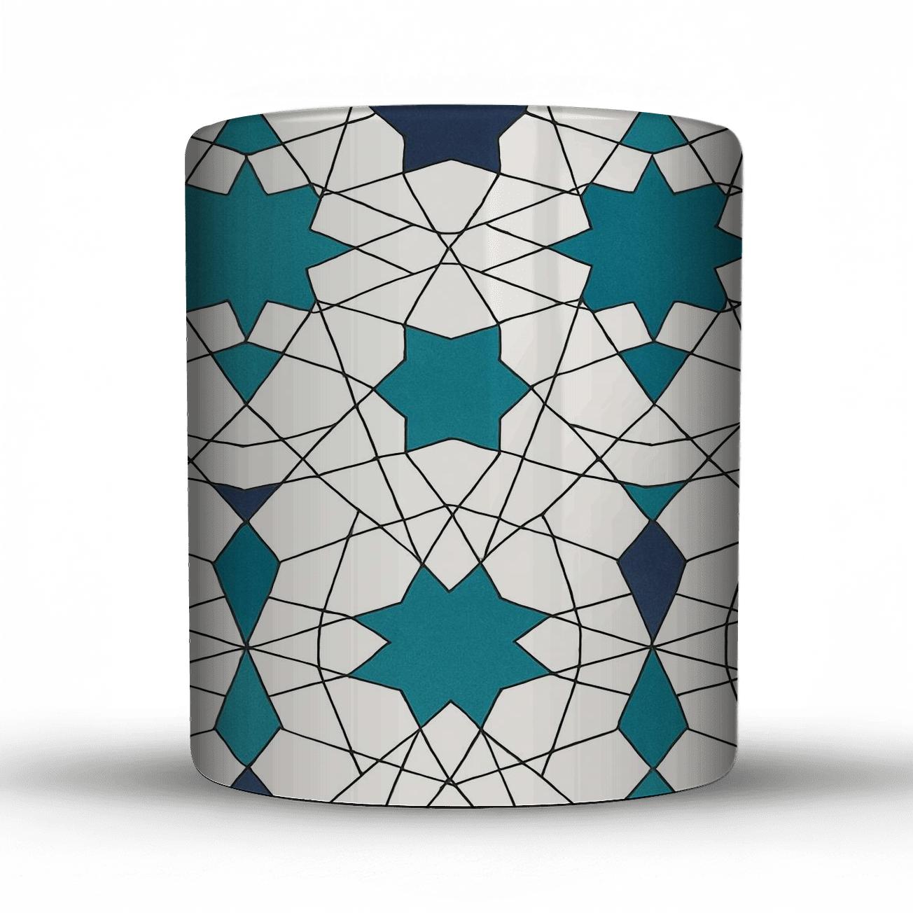 Girih Star Lattice Minimal Interlace personalized mugs