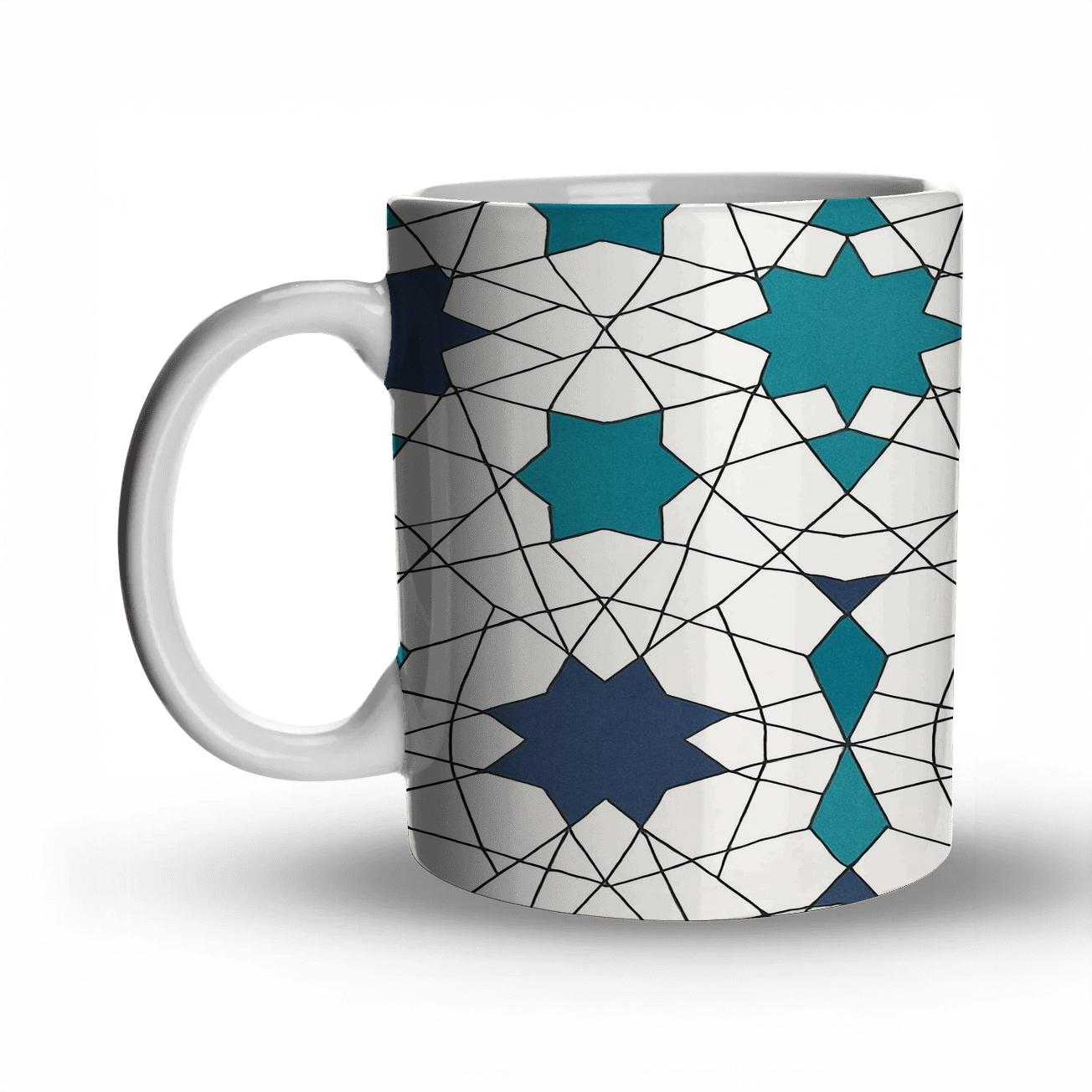 Girih Star Lattice Minimal Interlace personalized mugs