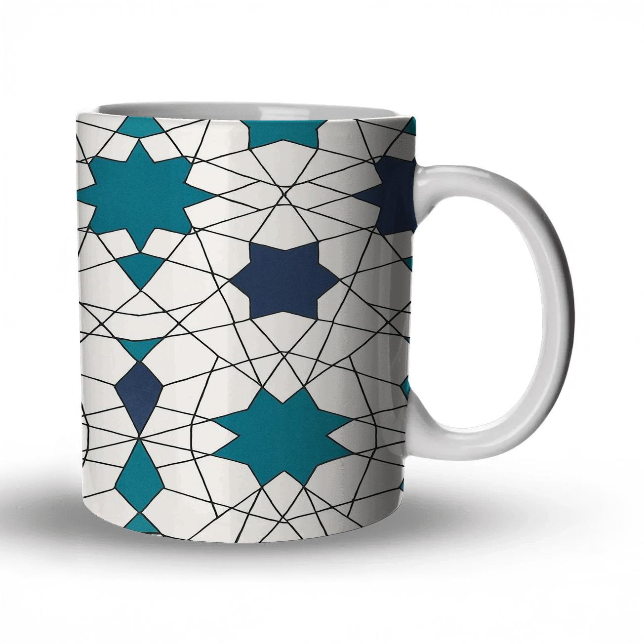 Girih Star Lattice Minimal Interlace personalized mugs
