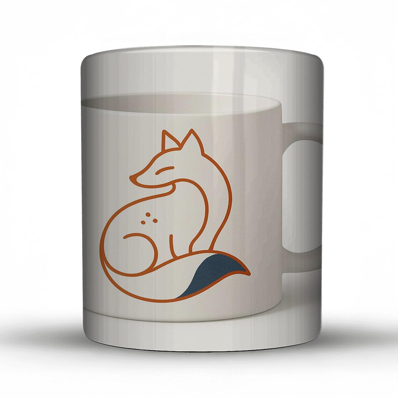 Rinpa Fox Orbit Line Art Mug personalized mugs