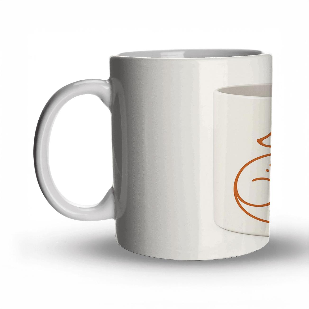 Rinpa Fox Orbit Line Art Mug personalized mugs