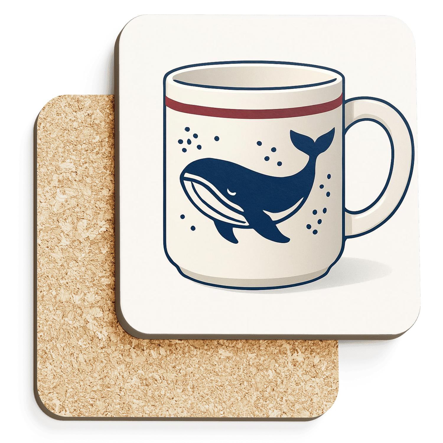 Arctic Whale Ornament Line Pattern decorative beverage coasters
