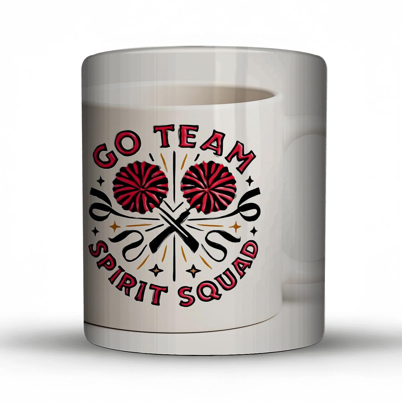 Cheer Squad Pom Pom Burst Mug Line Art insulated thermal mugs
