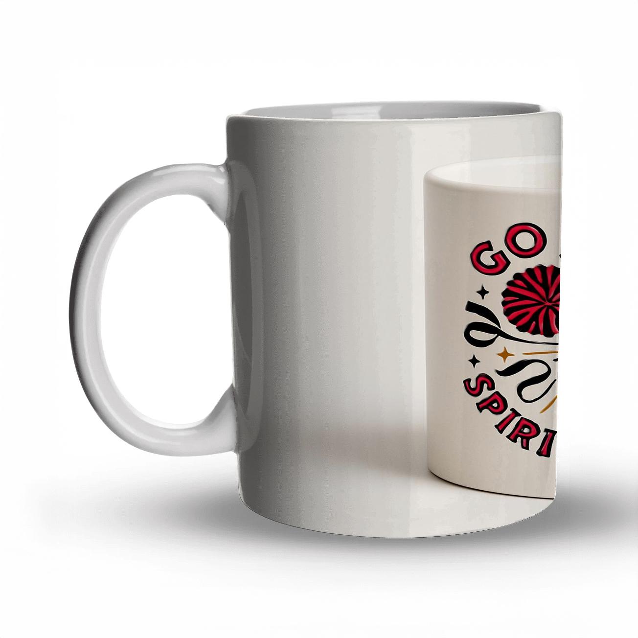 Cheer Squad Pom Pom Burst Mug Line Art insulated thermal mugs