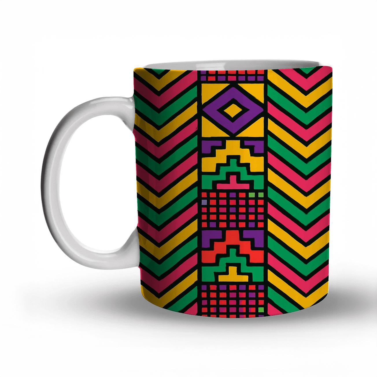 Sankofa Kente Pop Line Weave novelty coffee mugs