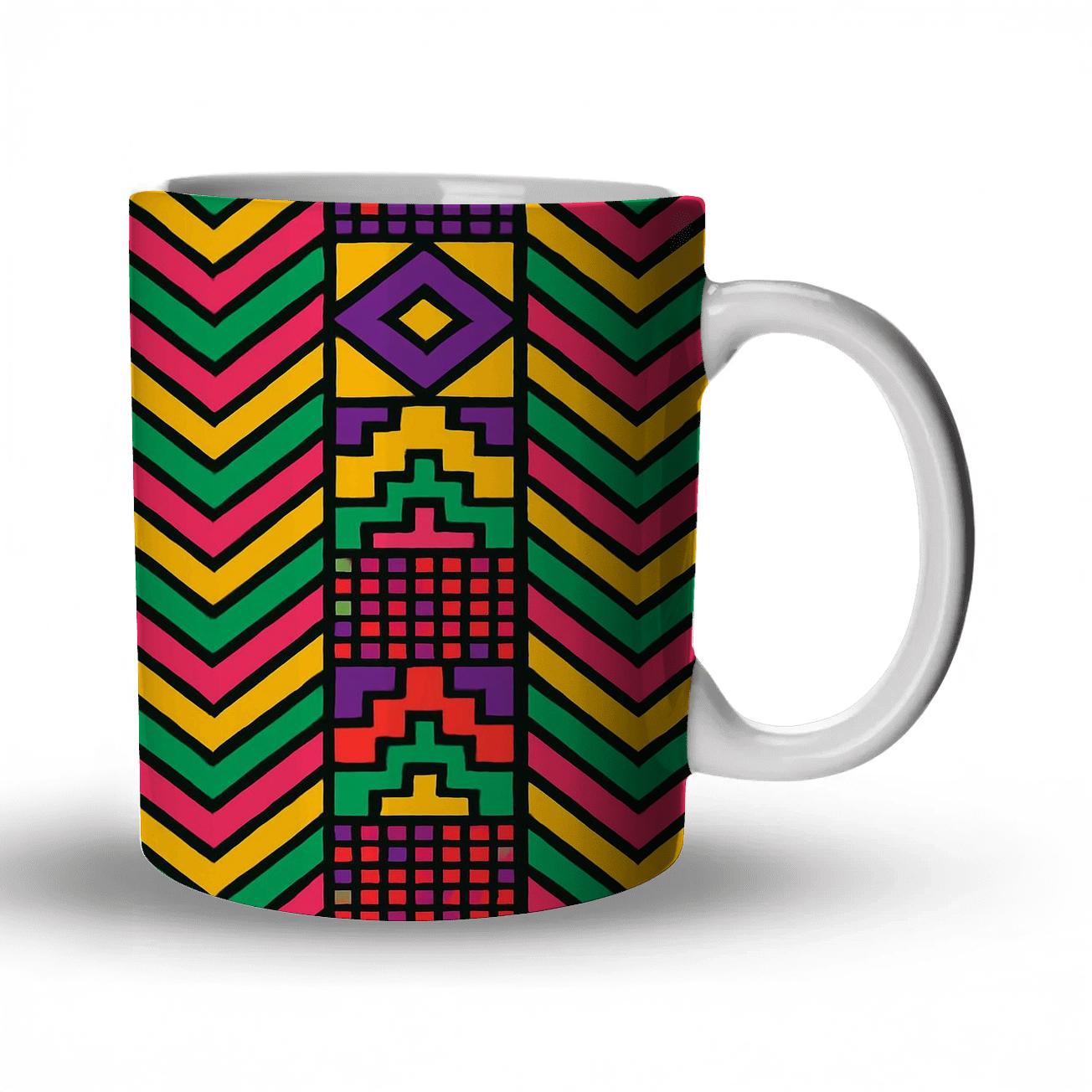 Sankofa Kente Pop Line Weave novelty coffee mugs