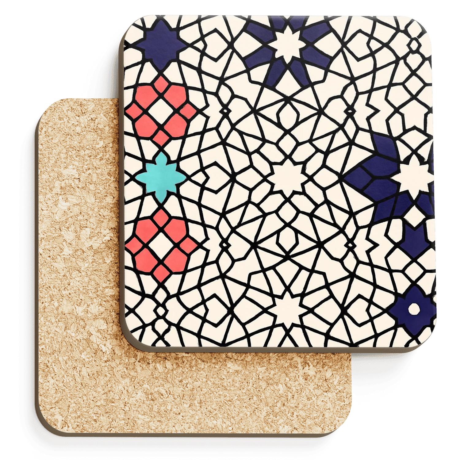 Girih Star Polygon Op Interlace absorbent drink coasters