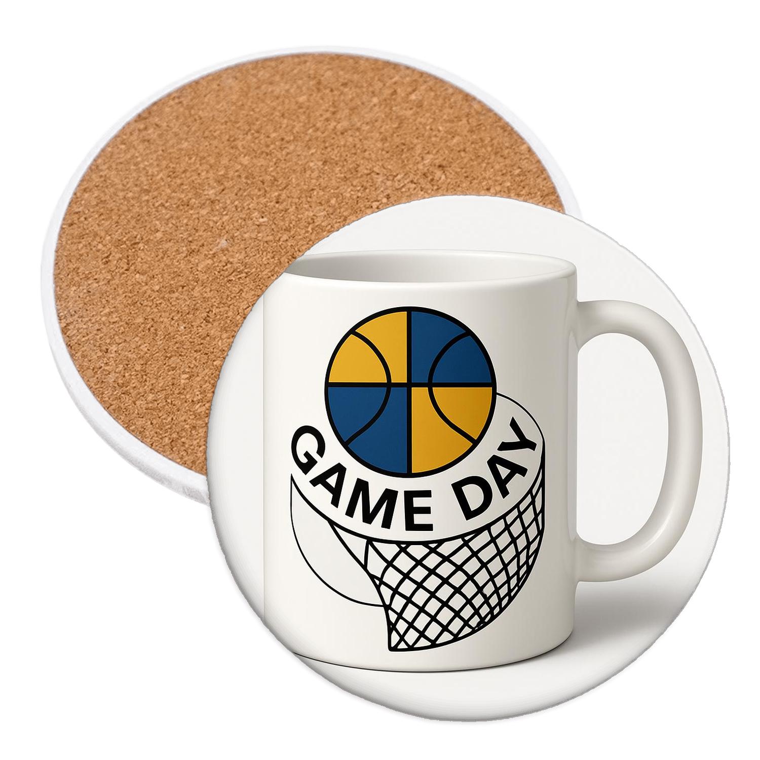 Bauhaus Basketball Game Day Net Spiral coasters for home decor