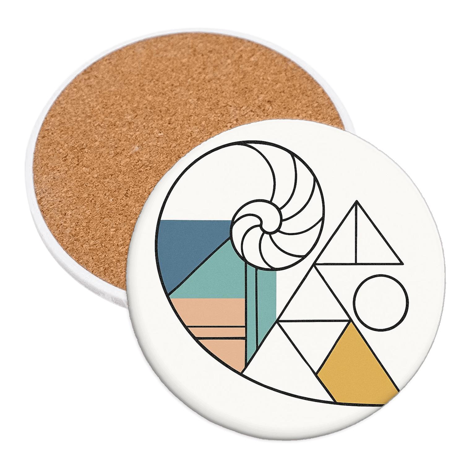 Geometric Tide Fossil stone coaster collections