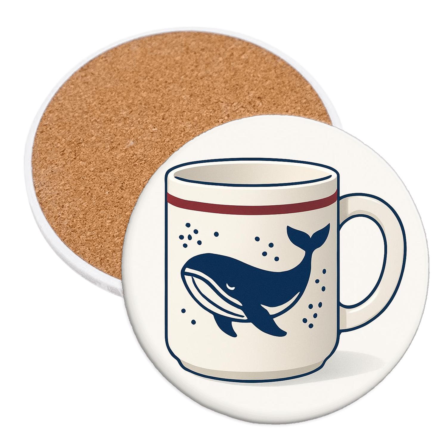 Arctic Whale Ornament Line Pattern decorative beverage coasters