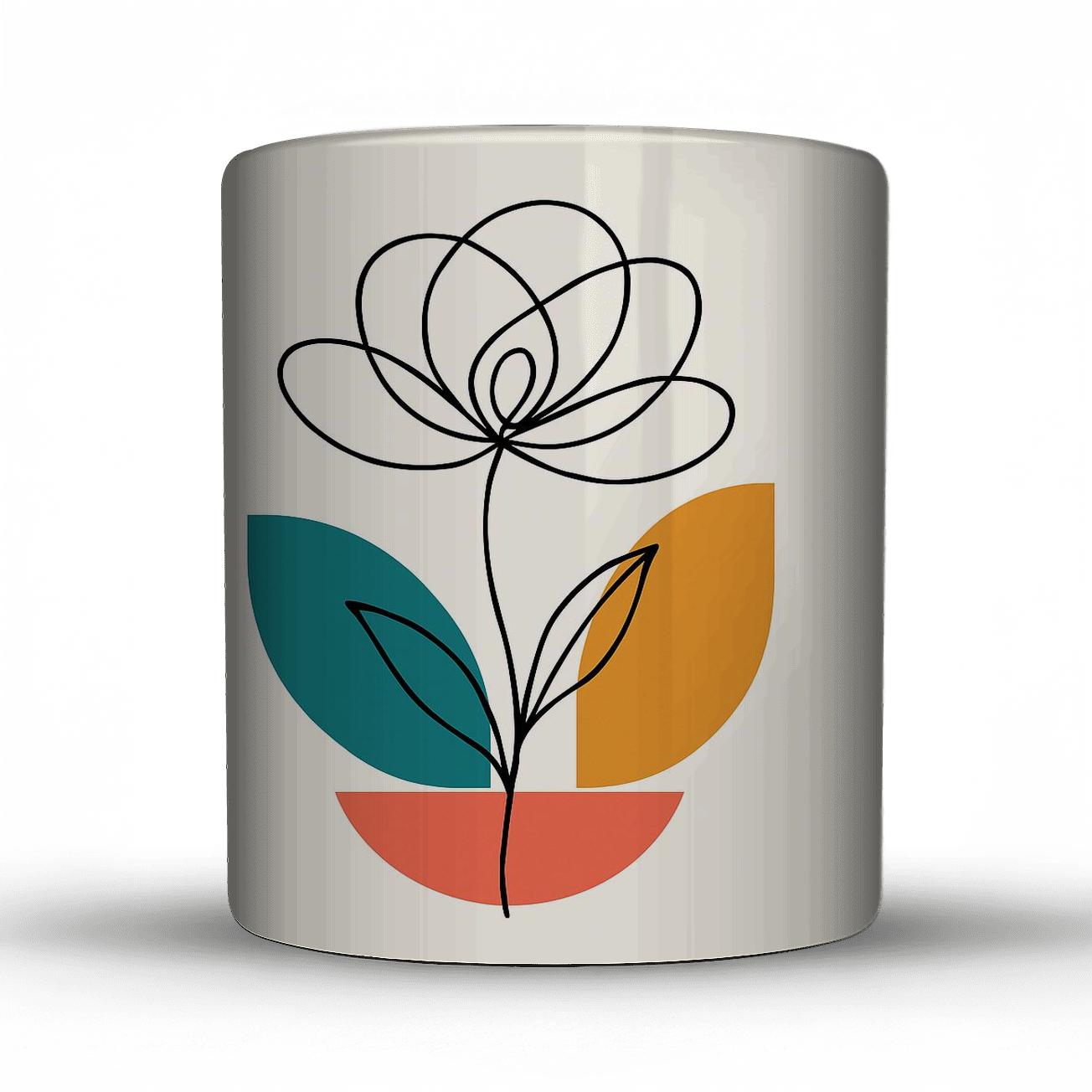 Orbit Bloom Linework personalized mugs