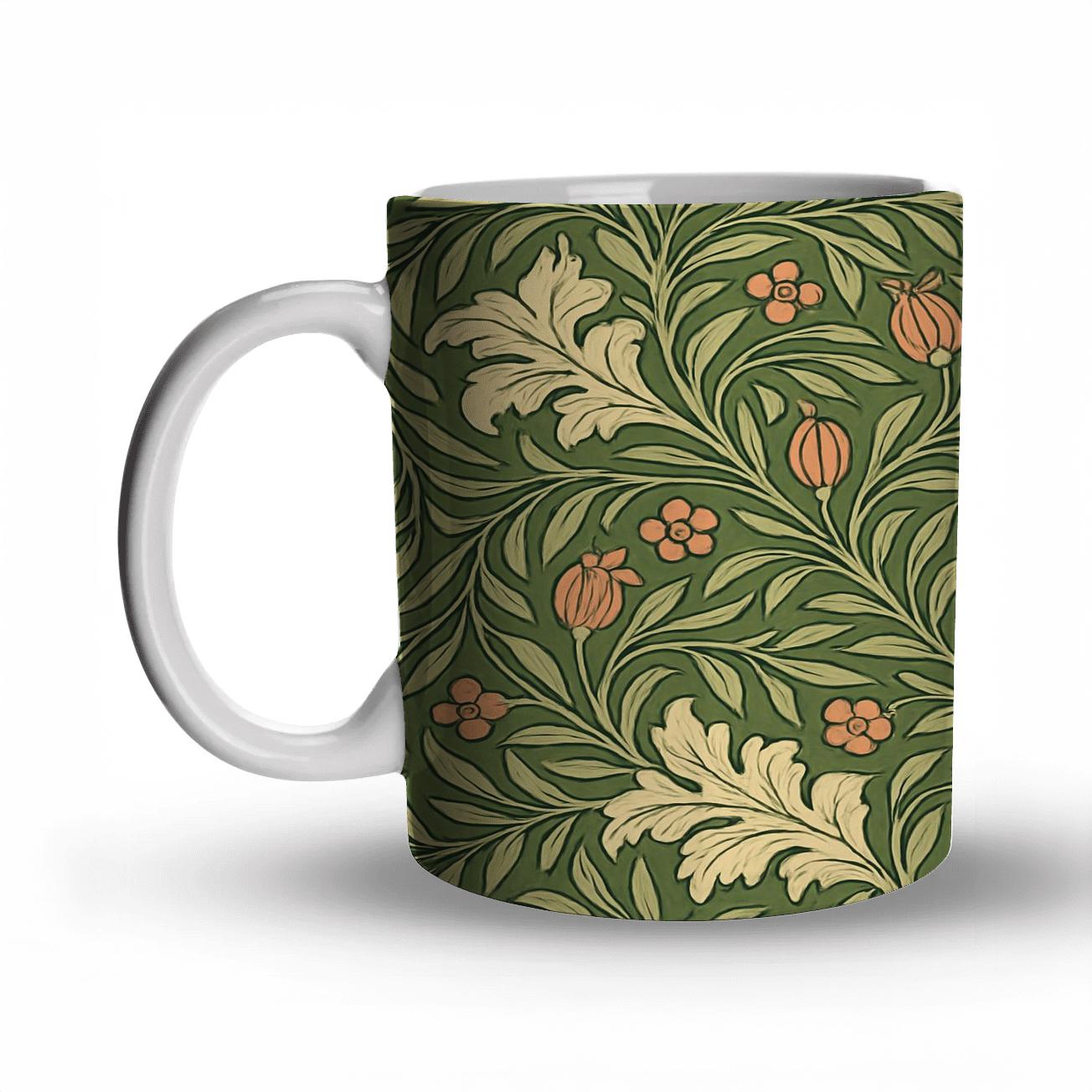 Arts And Crafts Willow Vines Seamless Linework decorative mug sets