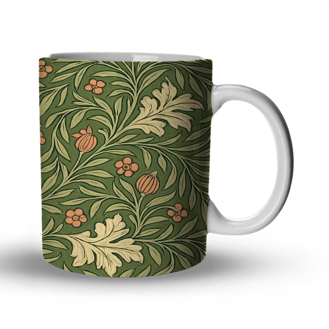 Arts And Crafts Willow Vines Seamless Linework decorative mug sets
