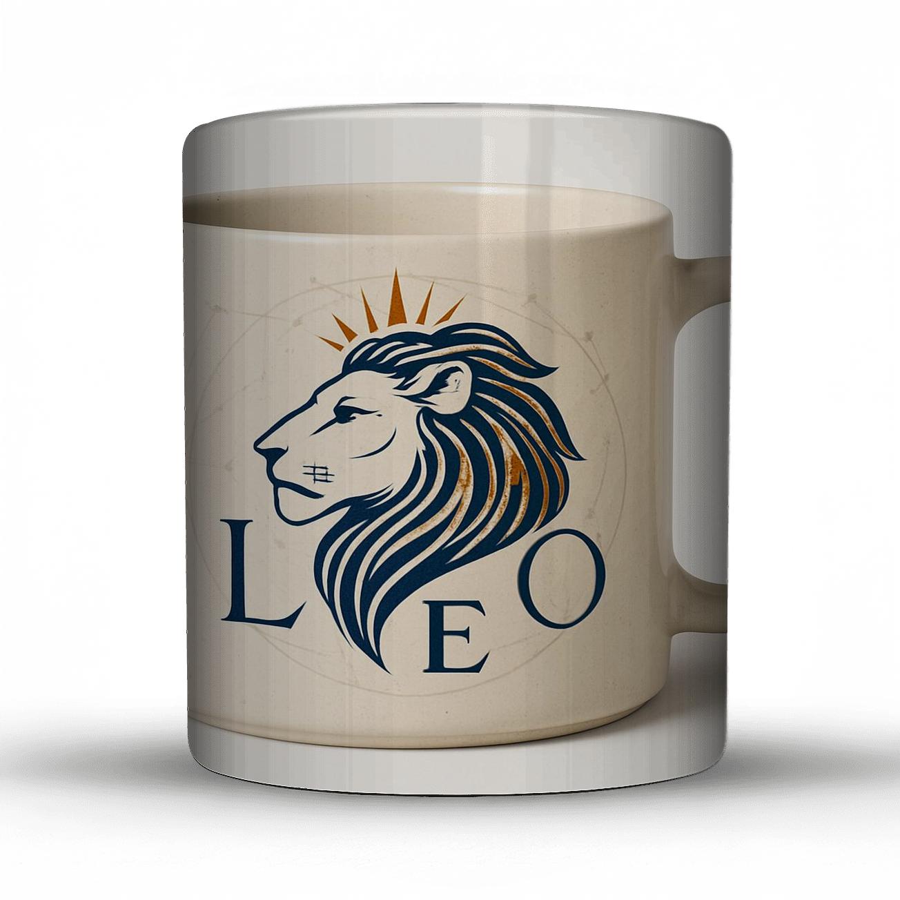 Leo Solar Regalia Line Art Mug Design gift mugs for occasions