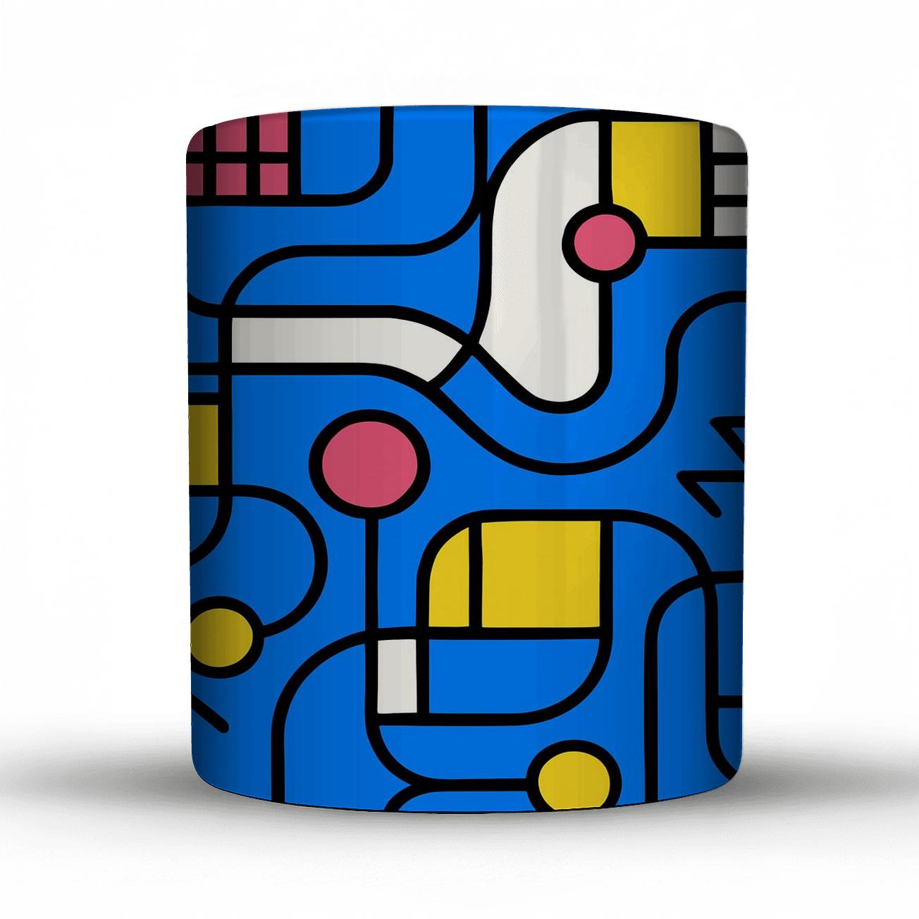 Bauhaus Neon Transit Weave custom printed mugs