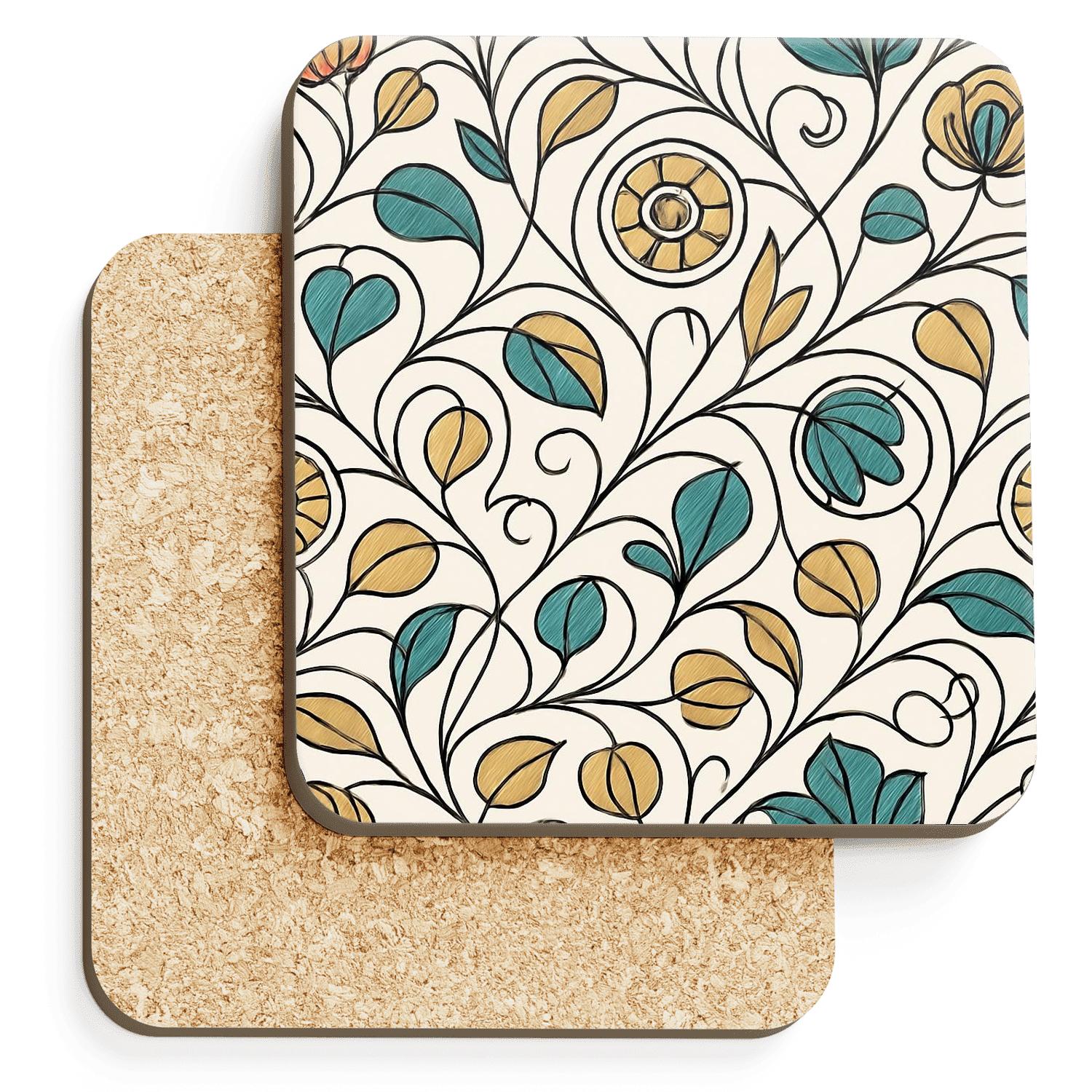 Vienna Secession Stellar Vines custom engraved coasters