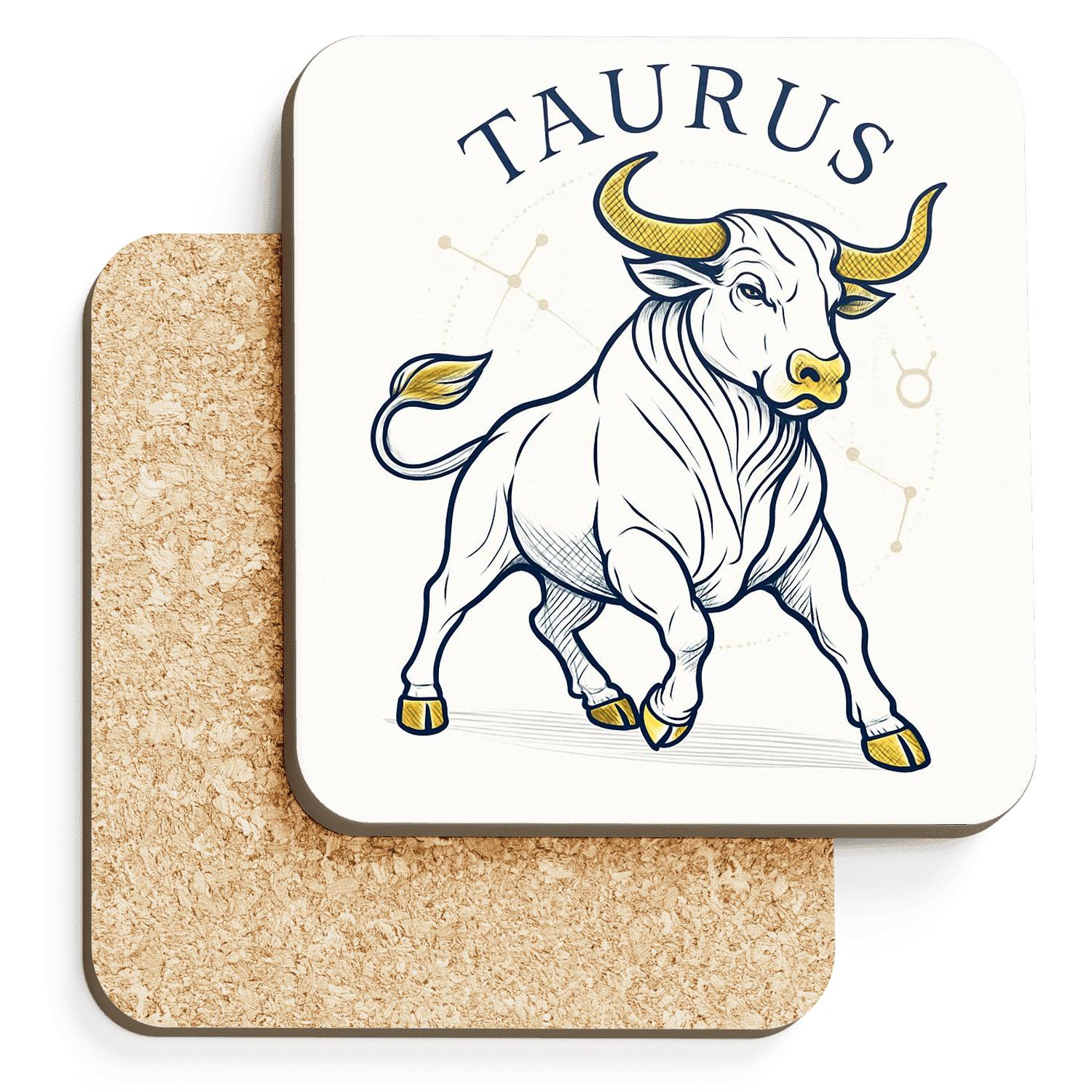 Taurus Celestial Bull Art Nouveau Star Chart absorbent drink coasters