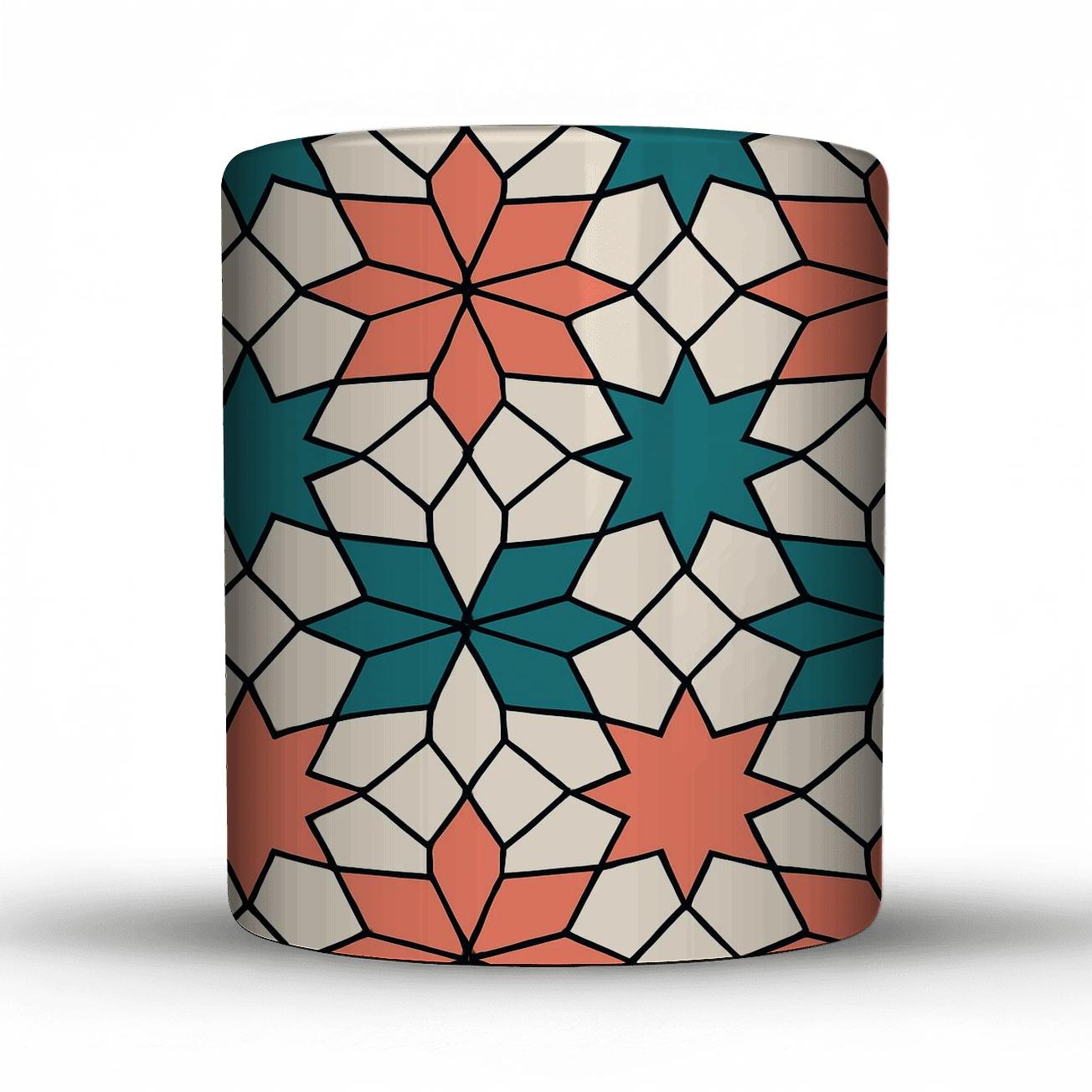 Andalusian Girih Minimal Star Weave decorative mug sets