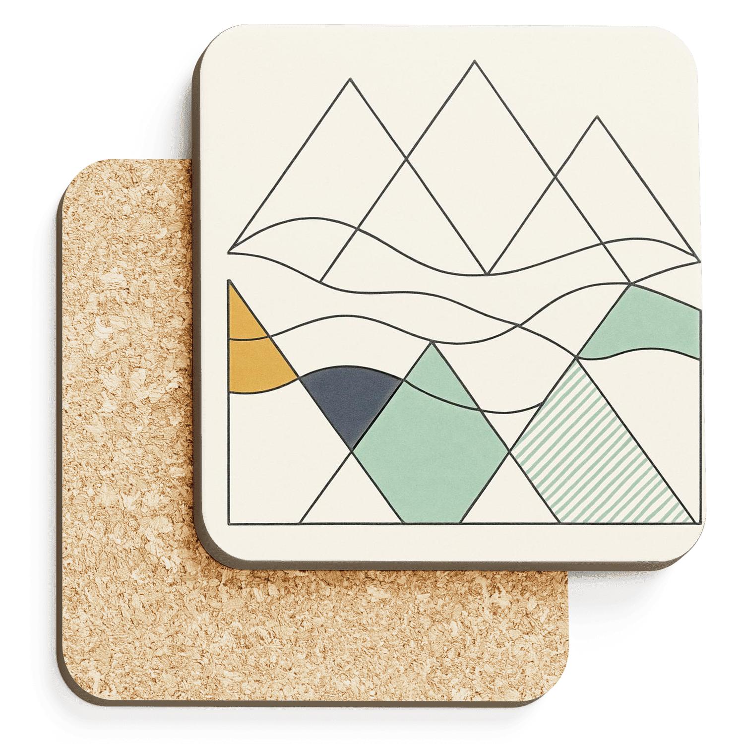 Tectonic Wave Geometry elegant tabletop coasters