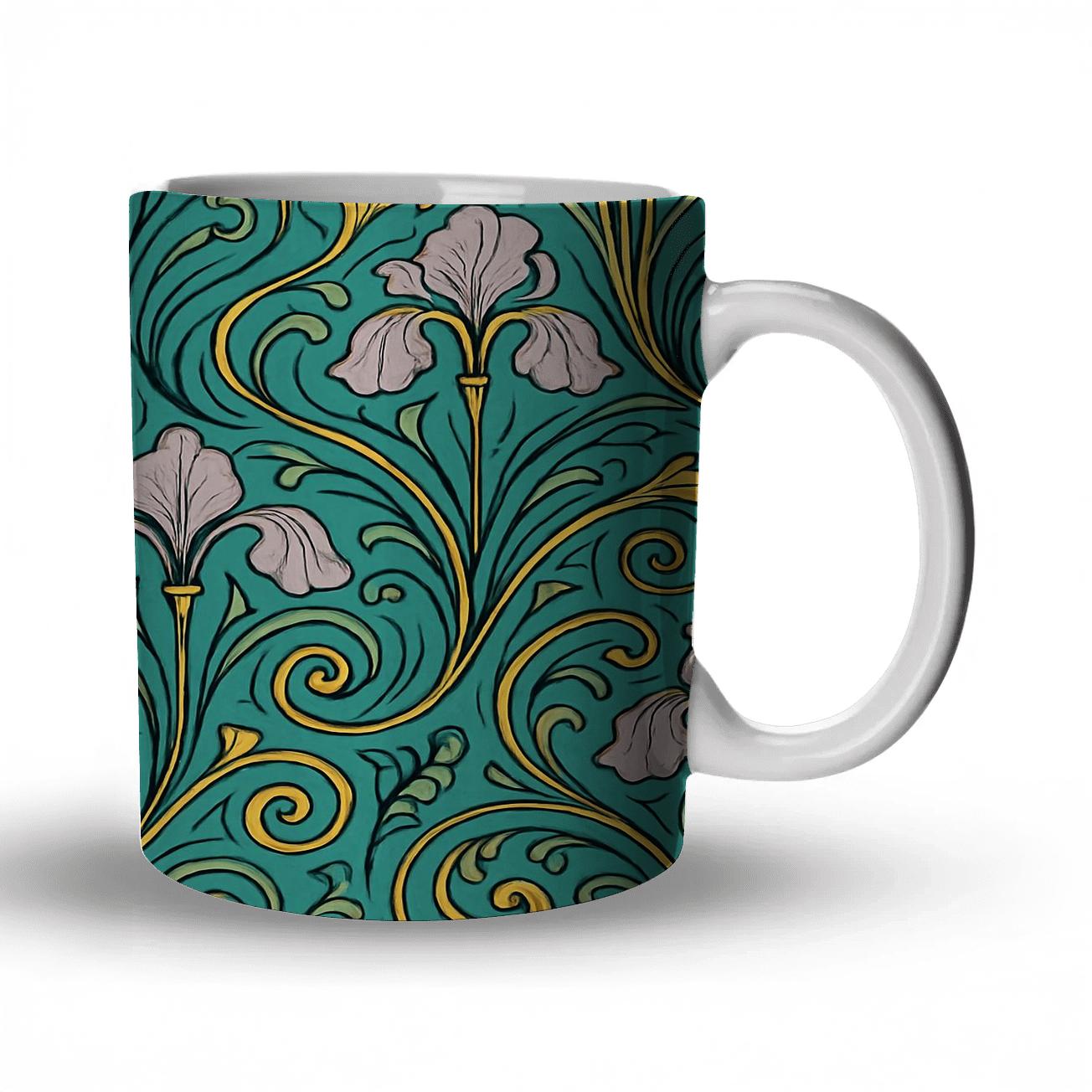 Belle Epoque Paris Metro Whiplash Floral Repeat novelty coffee mugs