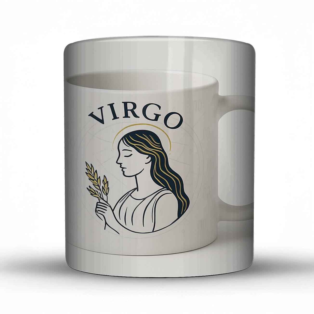 Virgo Celestial Maiden Line Art Mug Design gift mugs for occasions