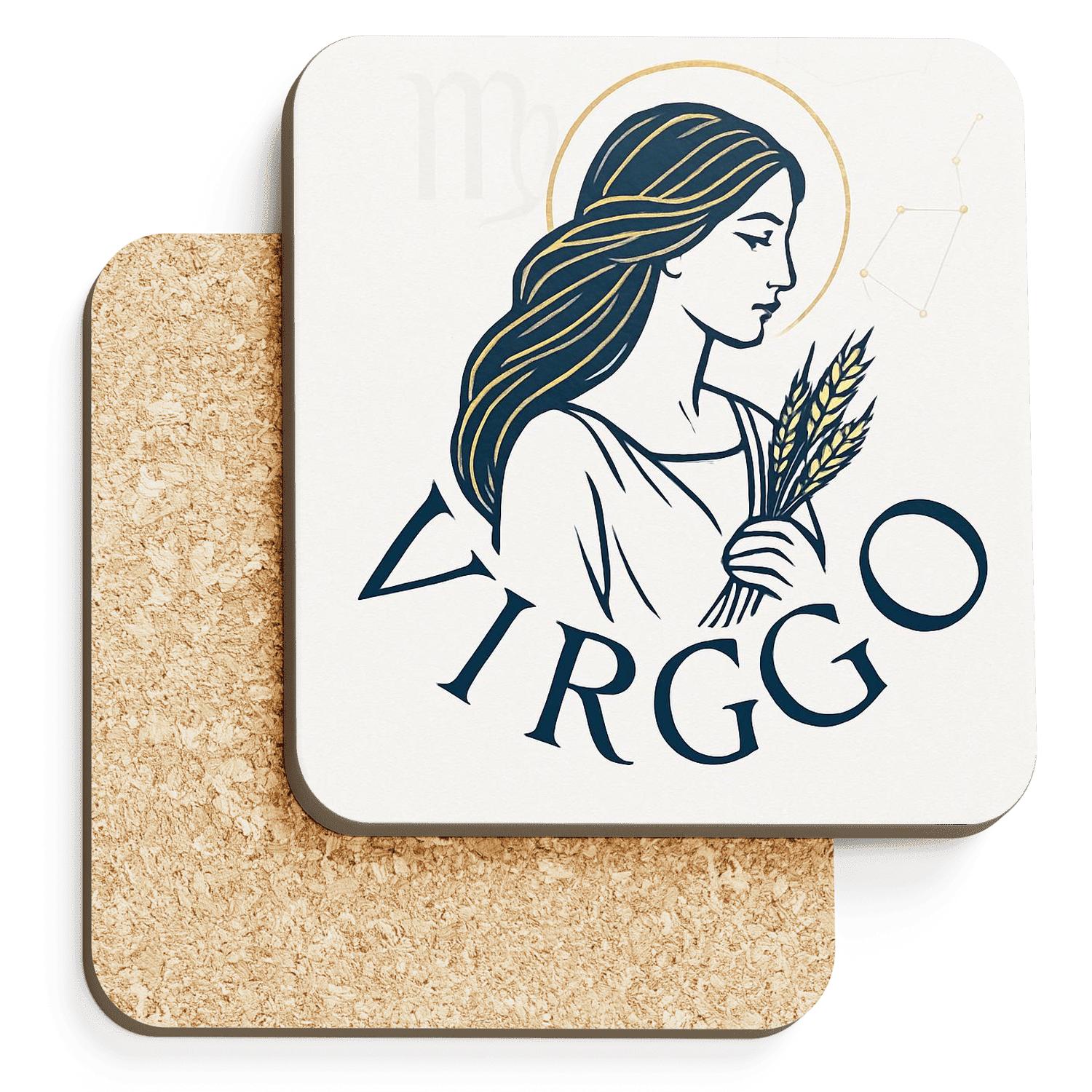 Virgo Maiden Minimalist Renaissance Constellation Engraving stone coaster collections