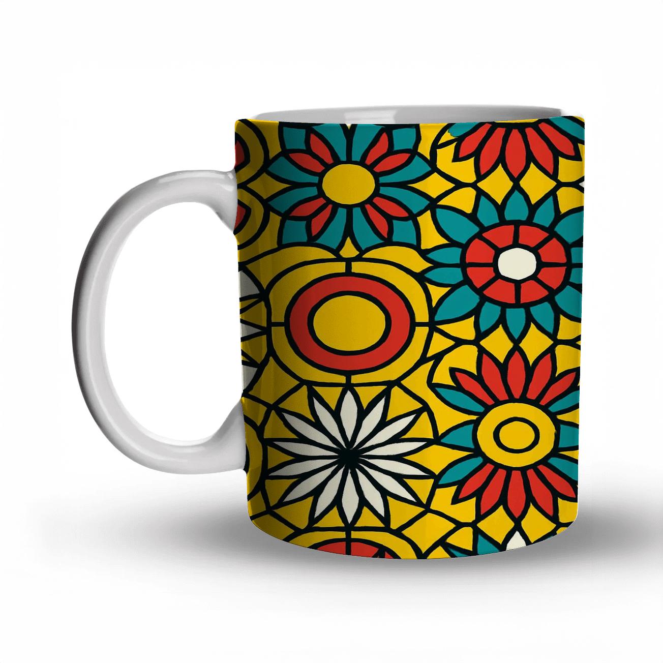 Op Art Eclipse Tessellation custom printed mugs