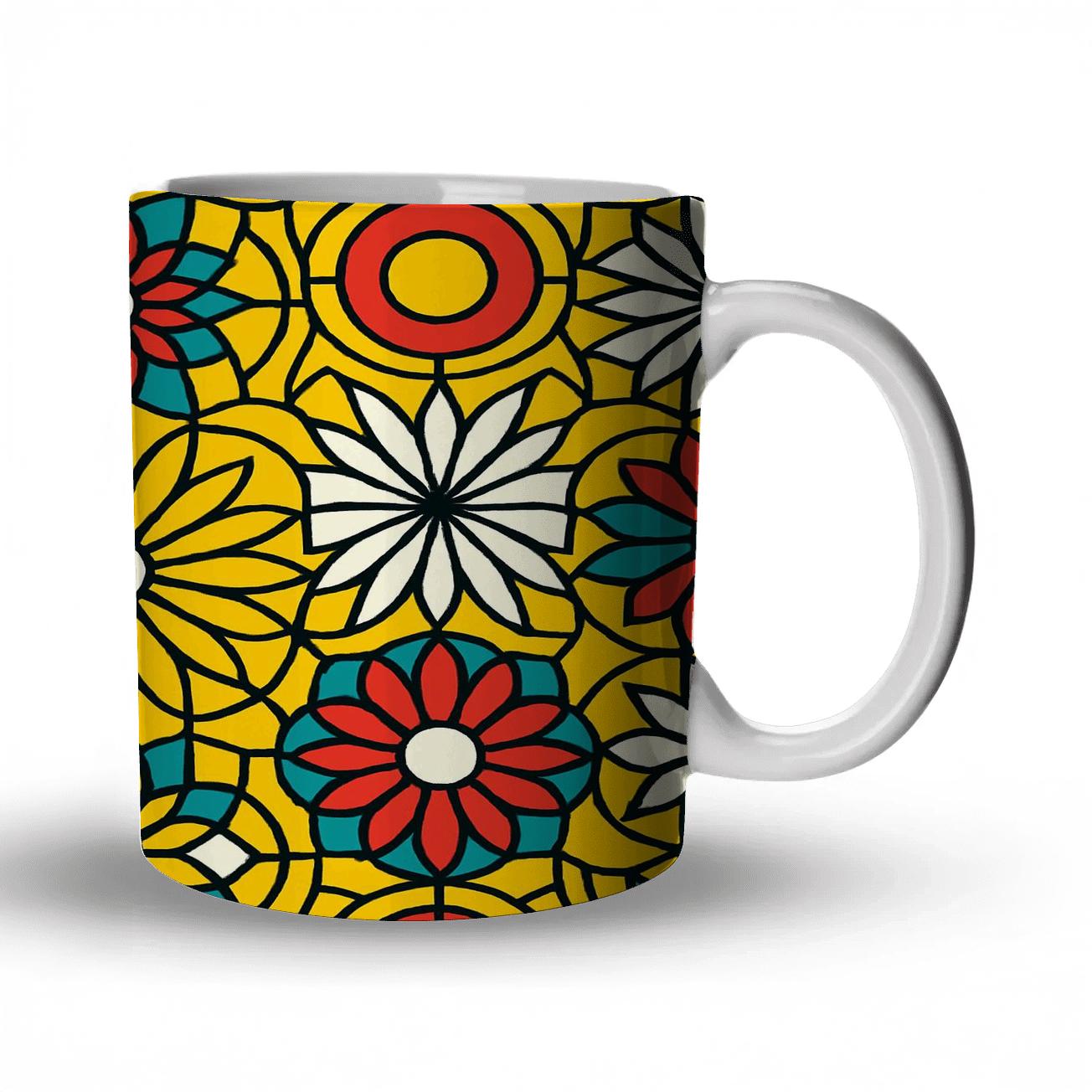 Op Art Eclipse Tessellation custom printed mugs