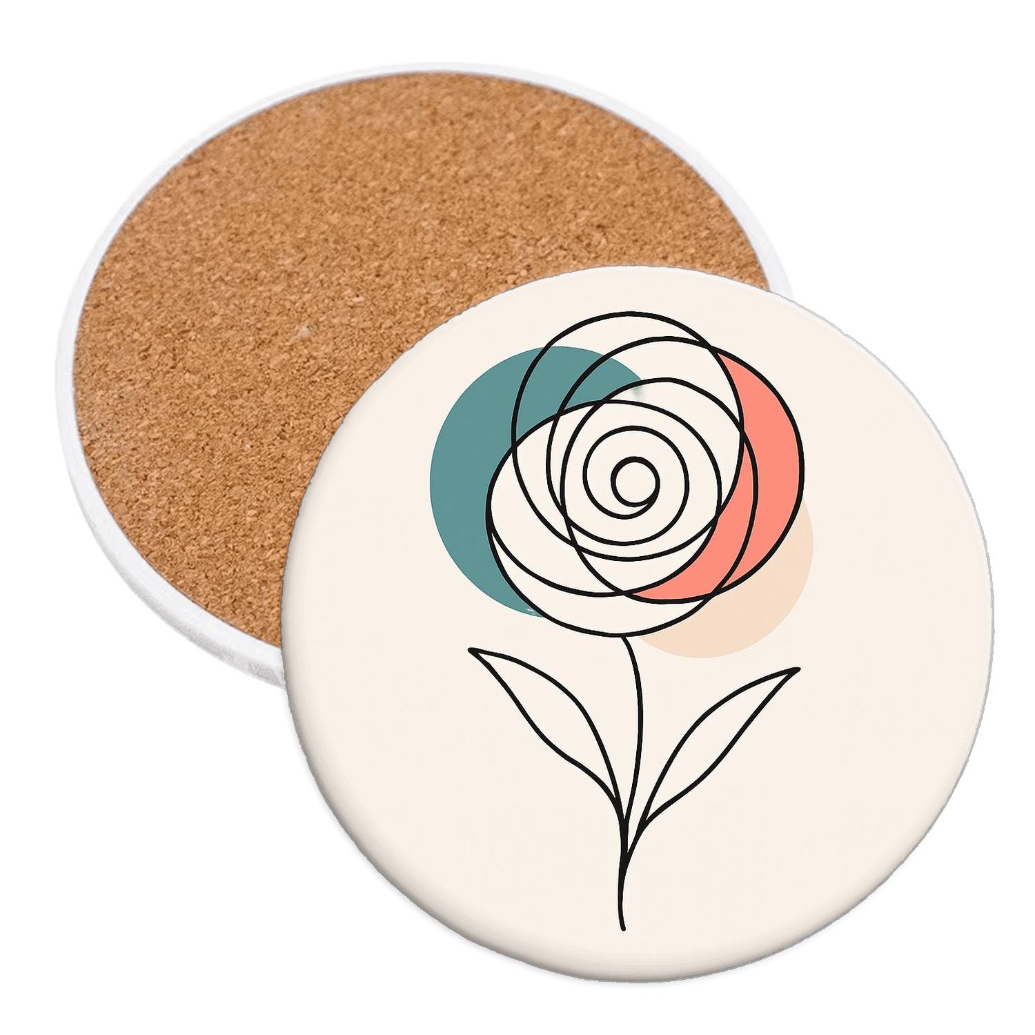 Orbital Bloom Contours stone coaster collections
