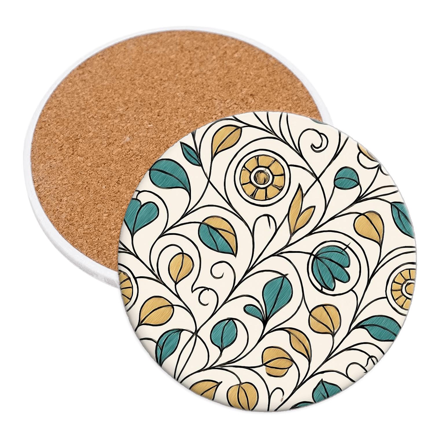 Vienna Secession Stellar Vines personalized drink coasters
