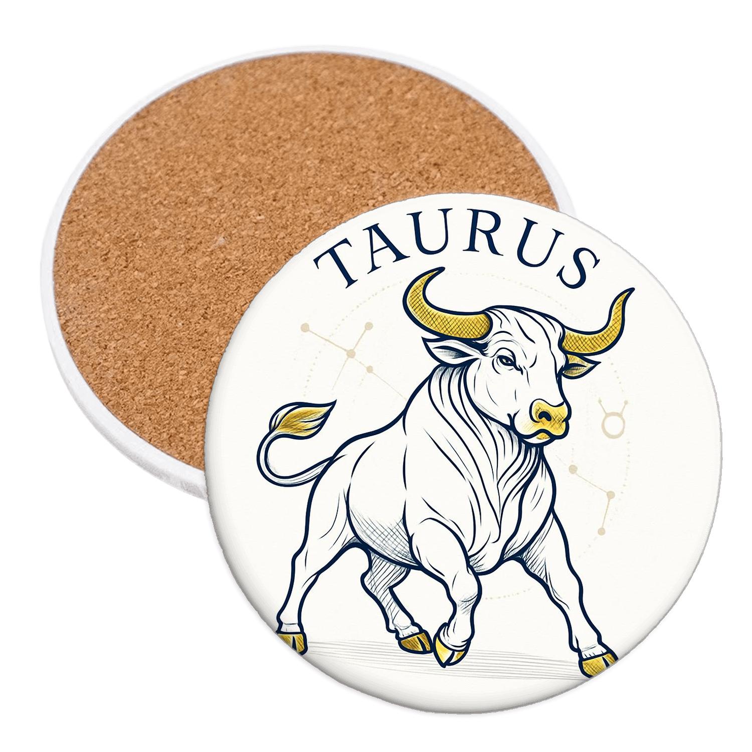 Taurus Celestial Bull Art Nouveau Star Chart decorative beverage coasters