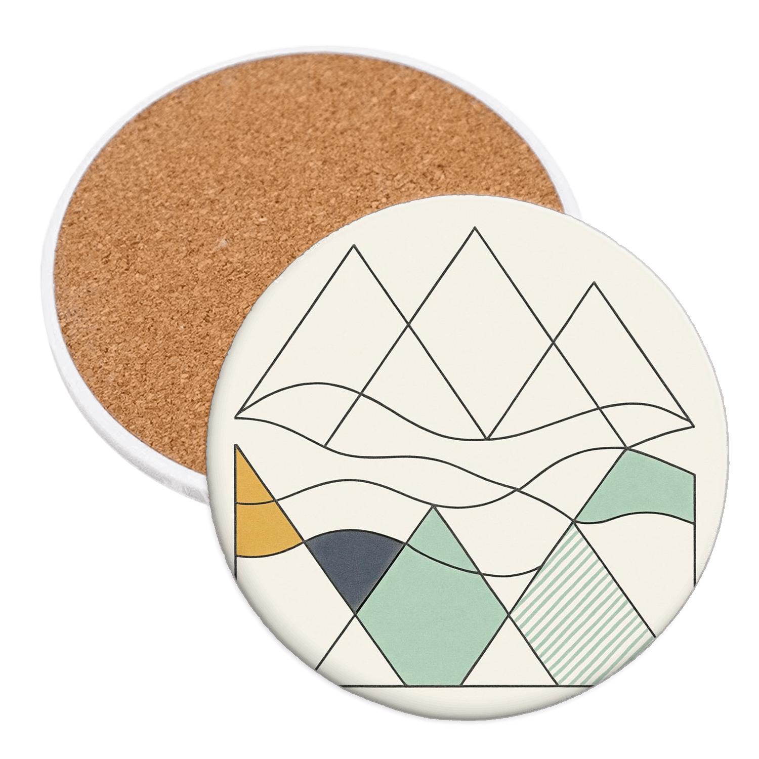 Tectonic Wave Geometry custom engraved coasters