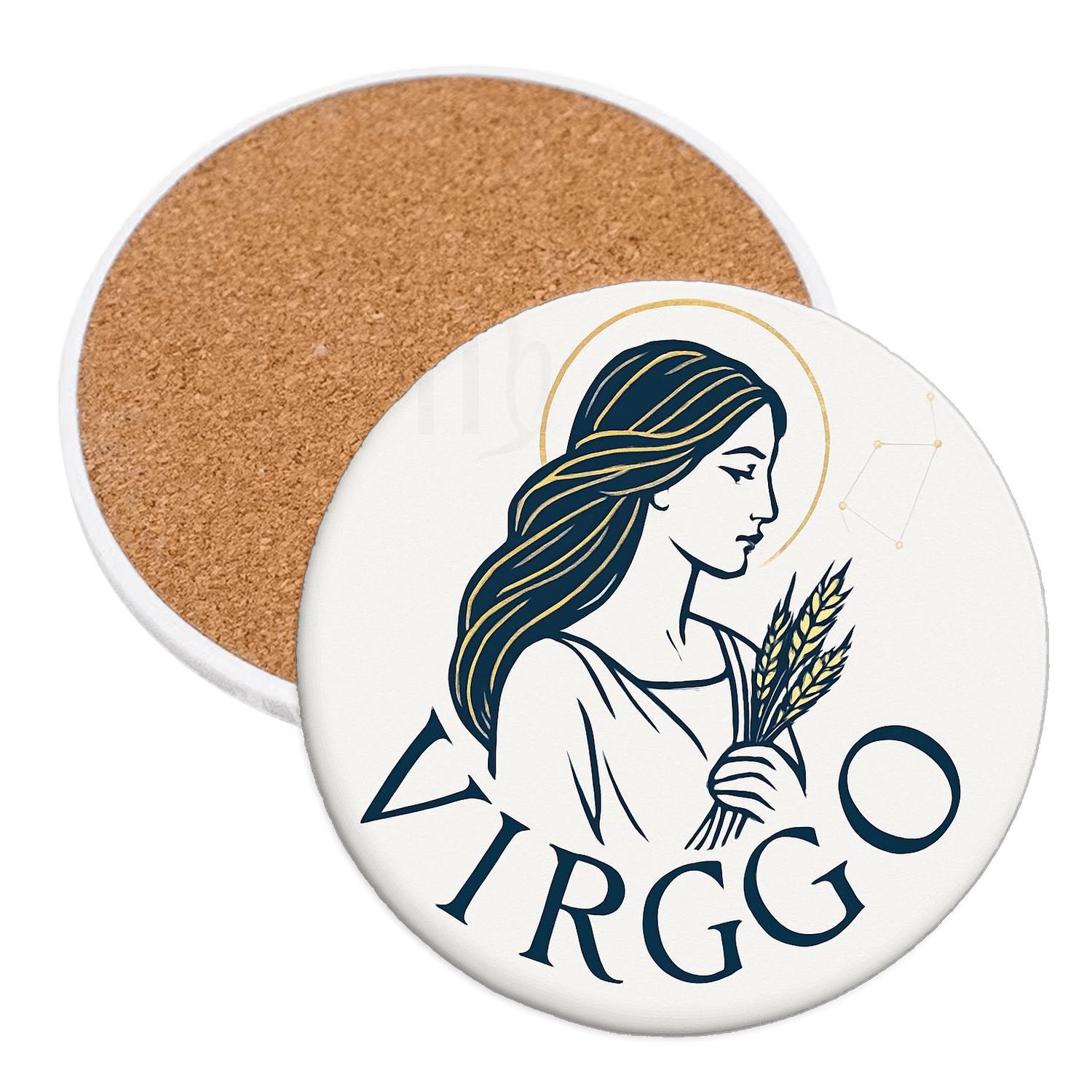 Virgo Maiden Minimalist Renaissance Constellation Engraving custom engraved coasters