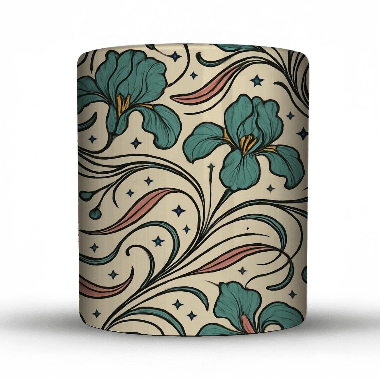 Art Nouveau Comet Iris Tapestry premium drinkware mugs