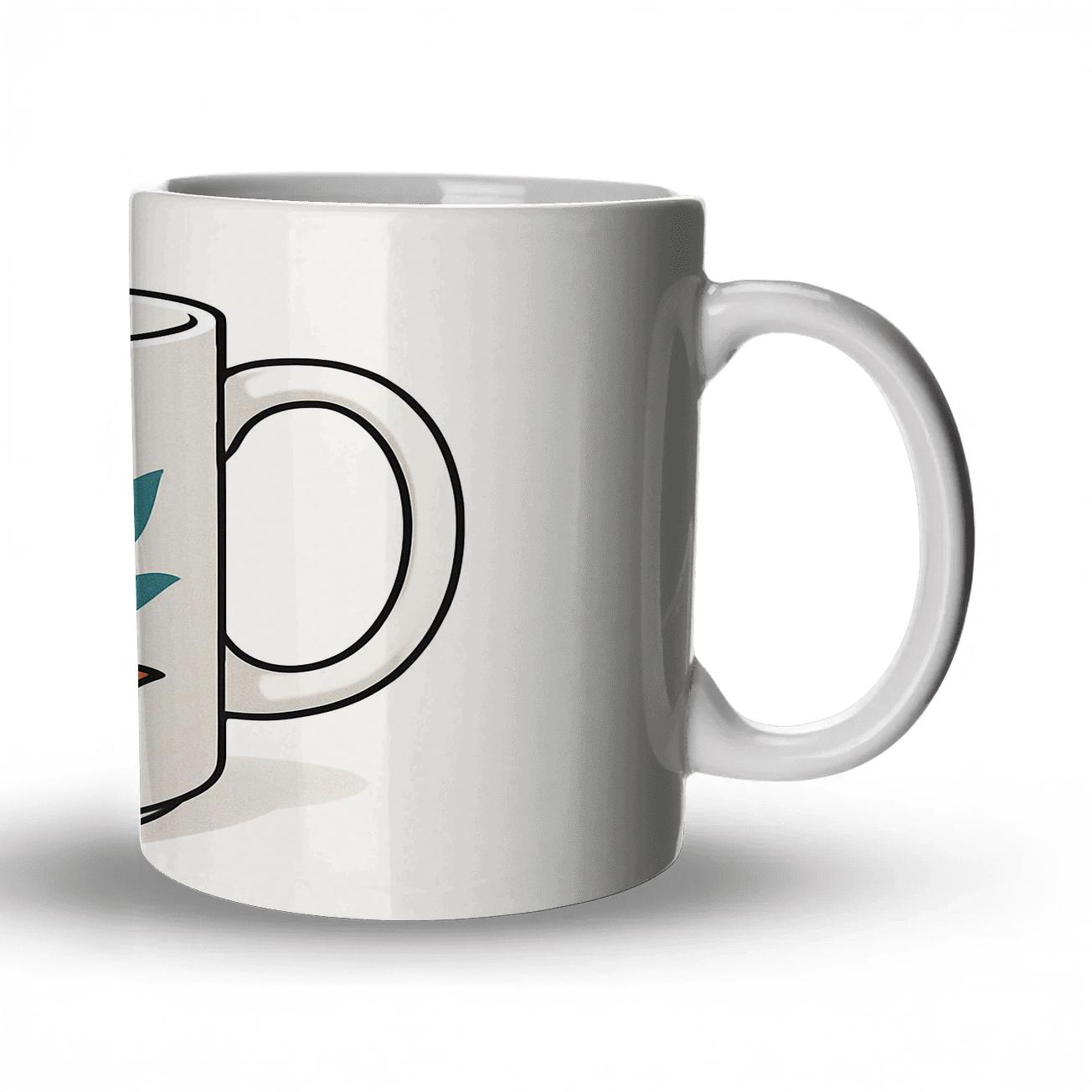 Kyoto Art Nouveau Fox Linework Mug novelty coffee mugs