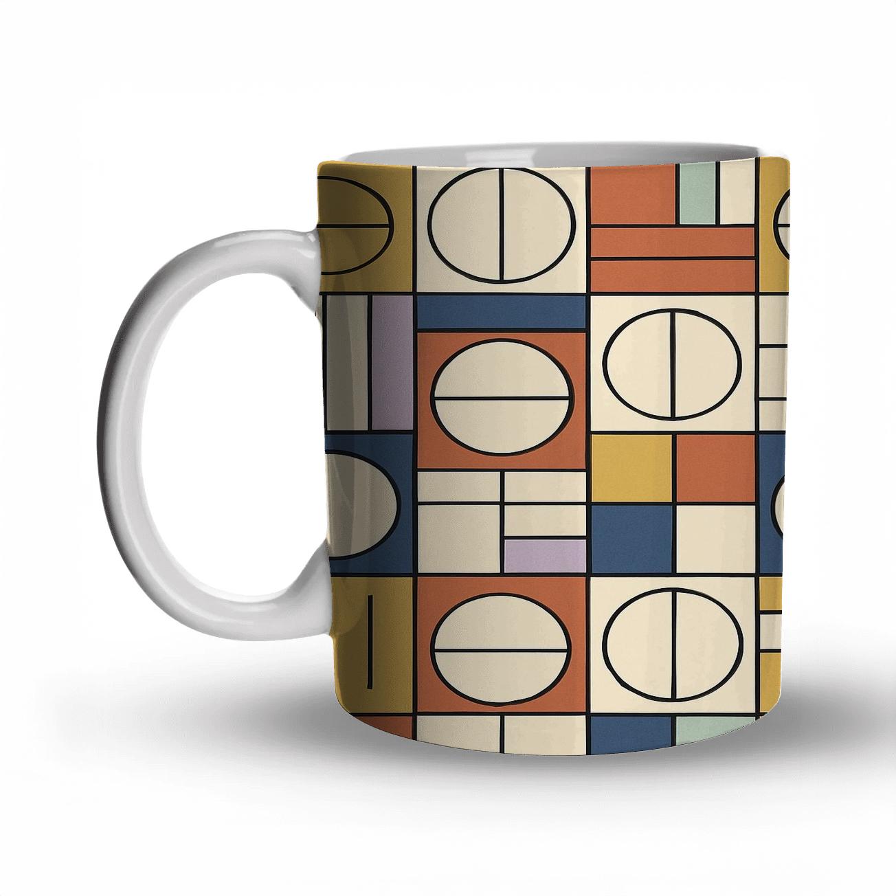 Bauhaus Celestial Ticket Stamp Grid decorative mug sets