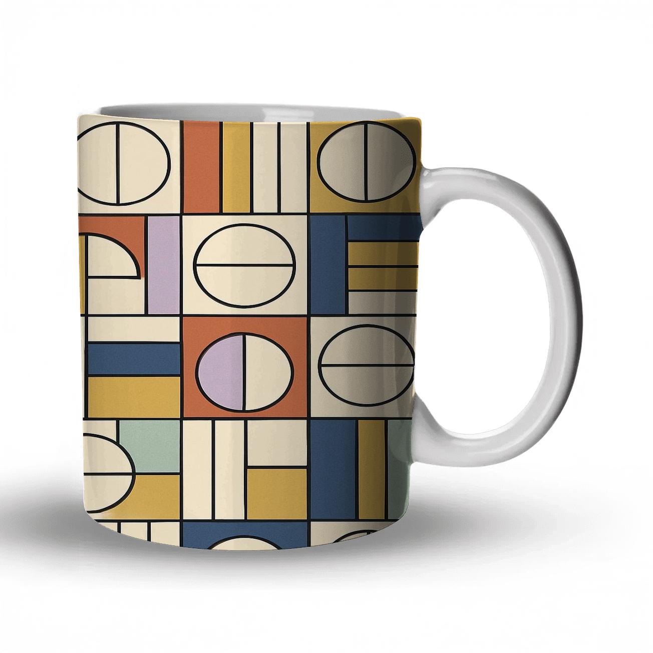 Bauhaus Celestial Ticket Stamp Grid decorative mug sets
