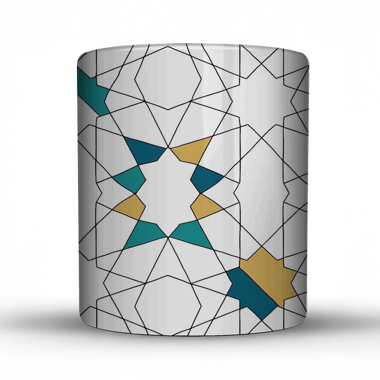 Girih Star Polygon Minimal Network decorative mug sets