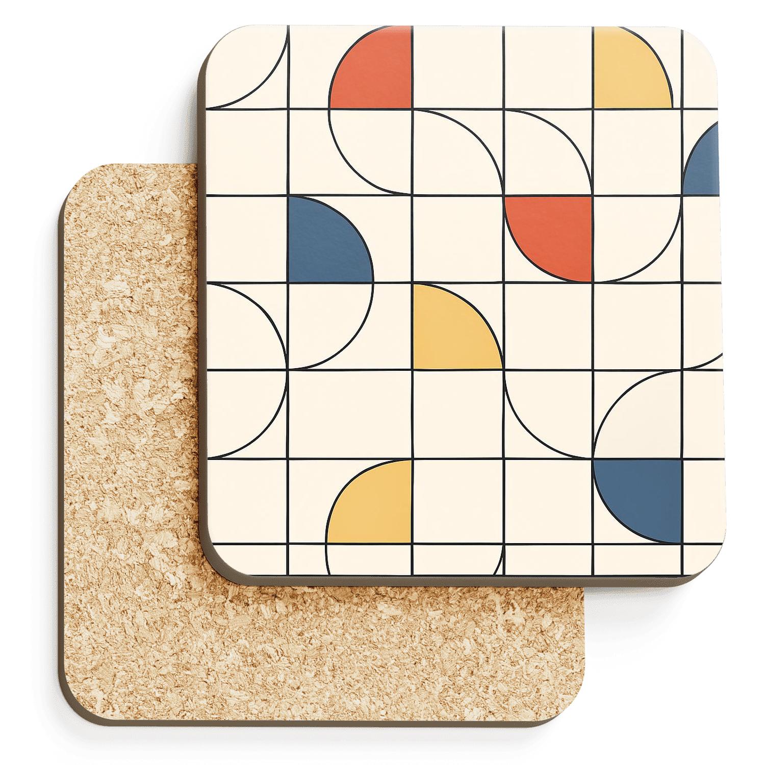 Bauhaus Concrete Interlock Grid stone coaster collections