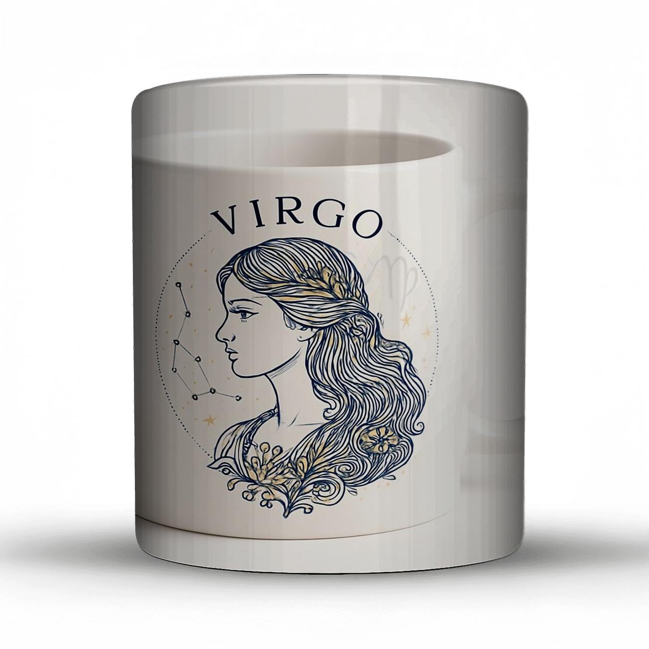 Virgo Maiden Constellation Filigree Line Art Mug gift mugs for occasions