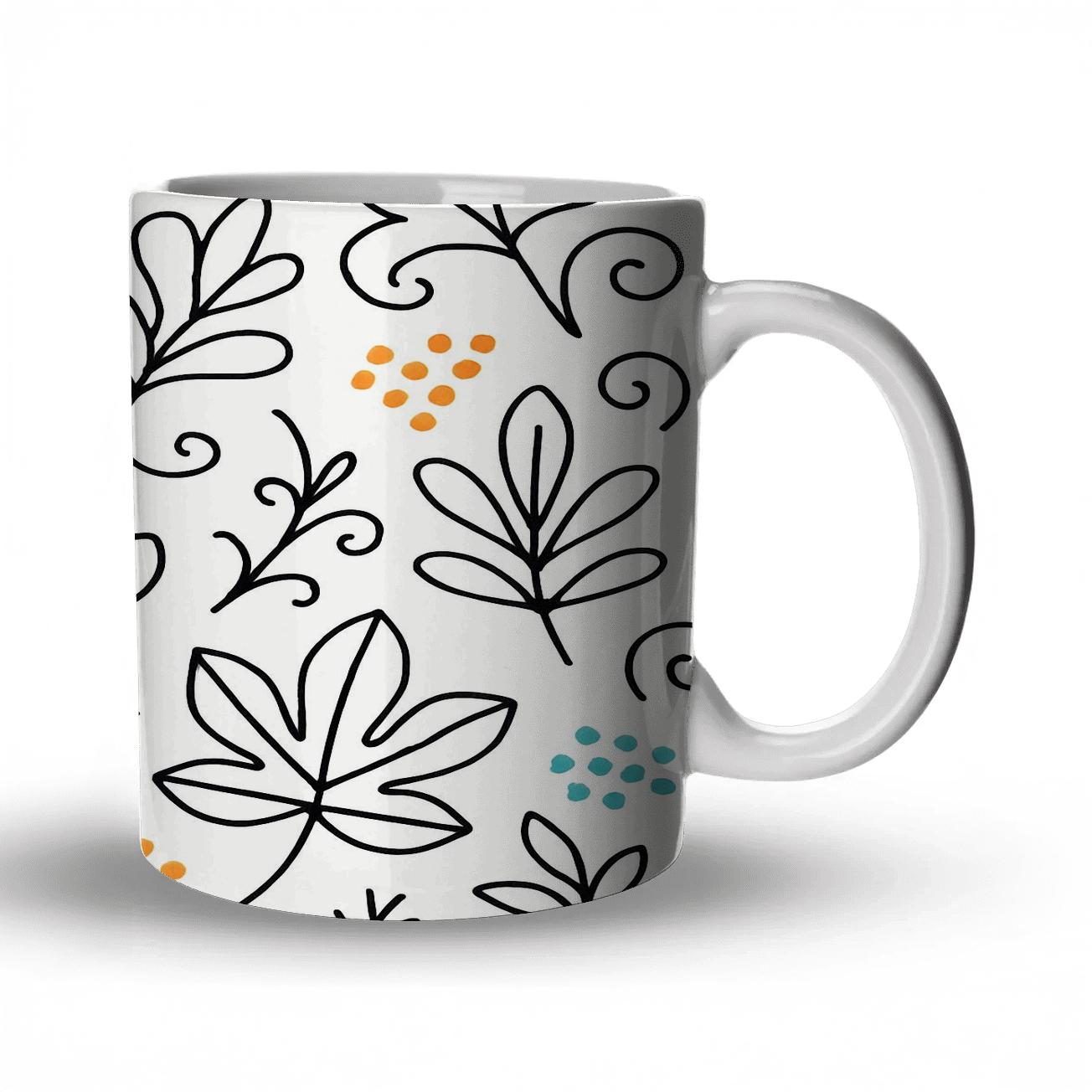 Memphis Supernova Botanical Linework decorative mug sets