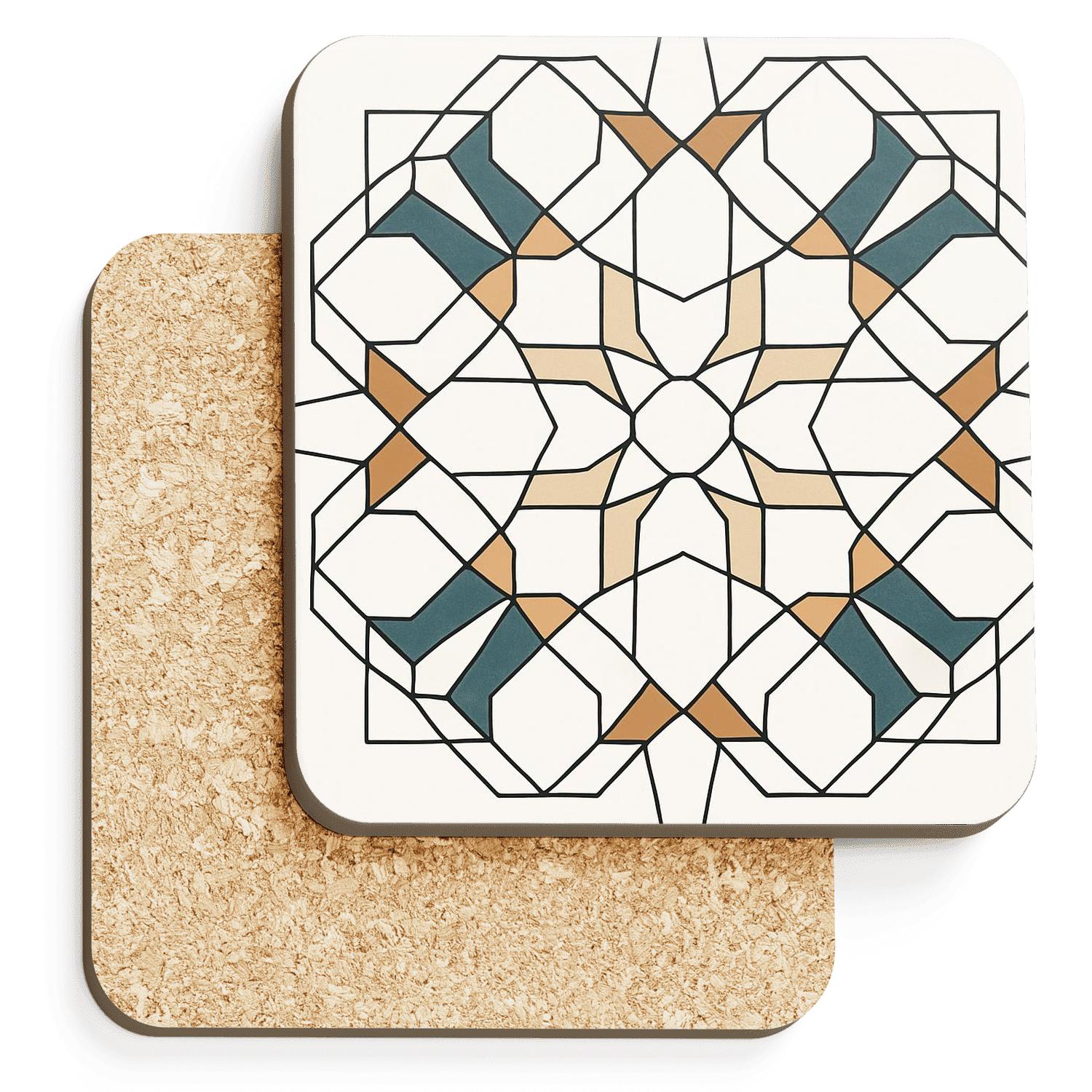 Minimal Girih Star Weave stone coaster collections
