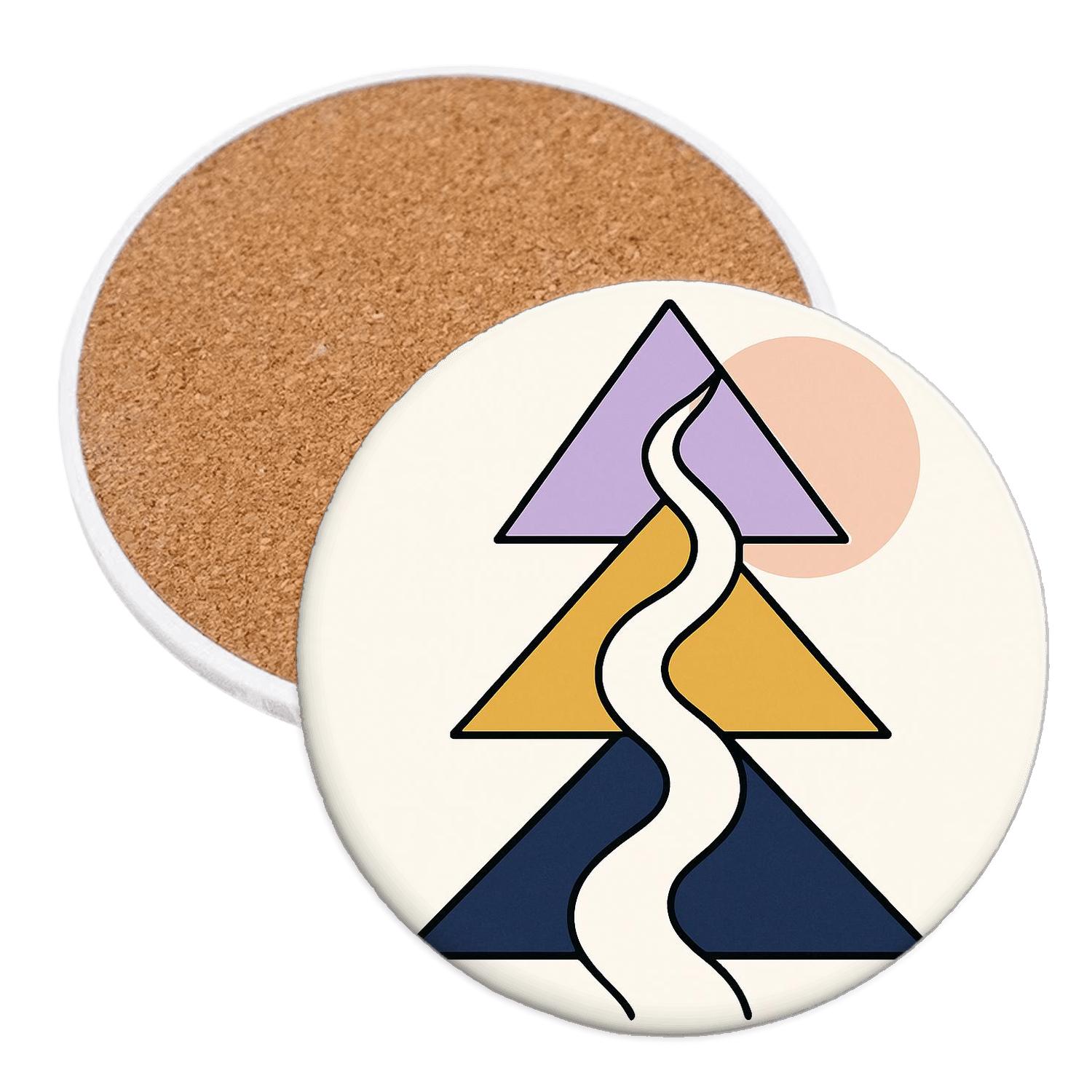 Prismatic River Geometry Flow stone coaster collections