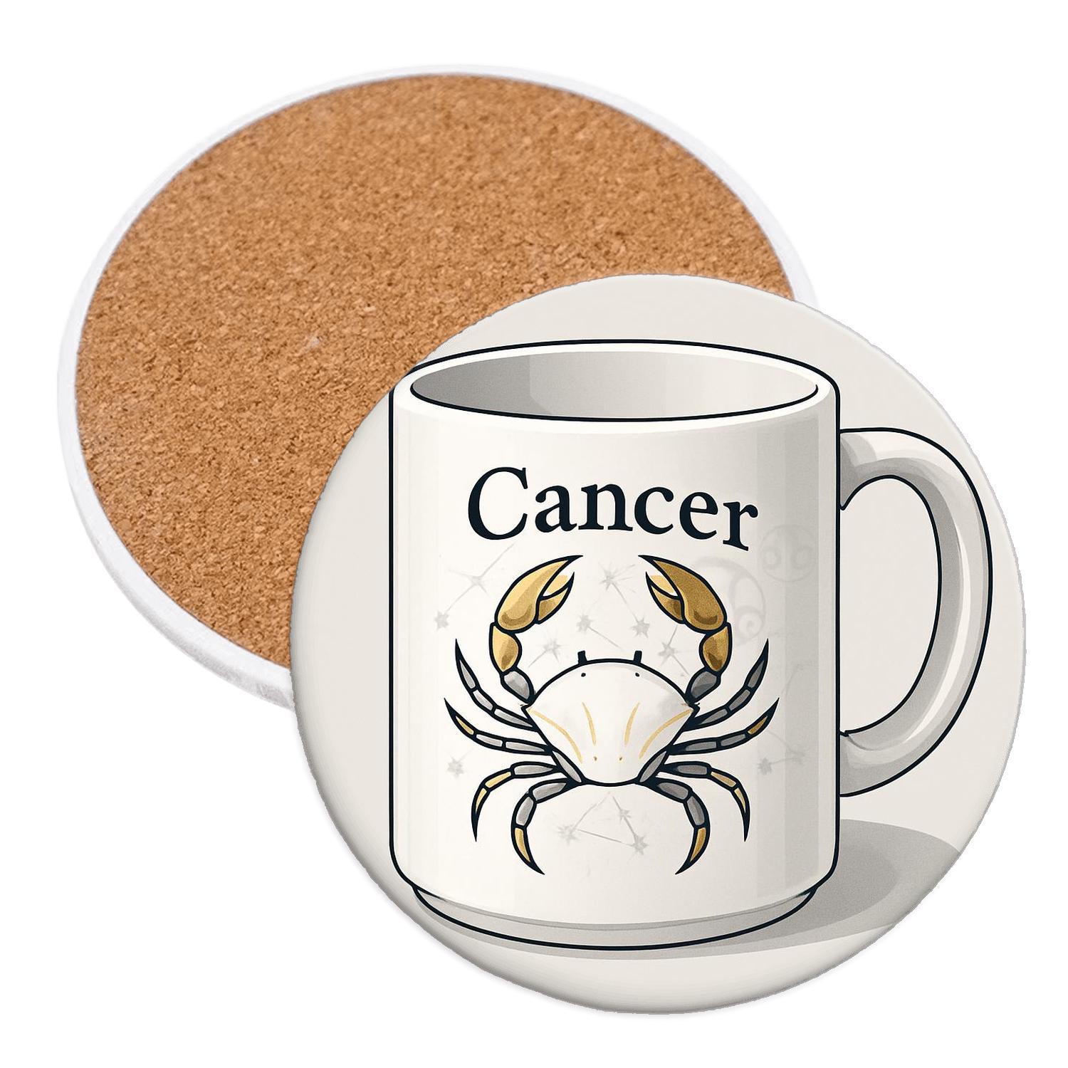 Cancer Lunar Crab Constellation Mug Line Art stone coaster collections