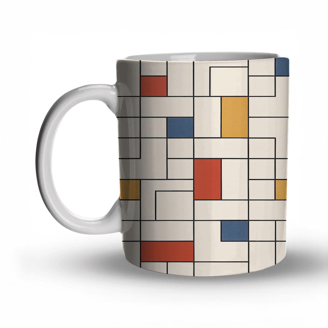 Bauhaus Weaving Grid Variations premium drinkware mugs