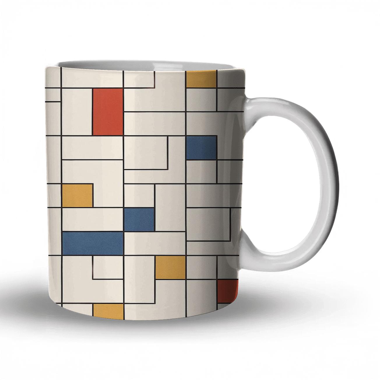 Bauhaus Weaving Grid Variations premium drinkware mugs