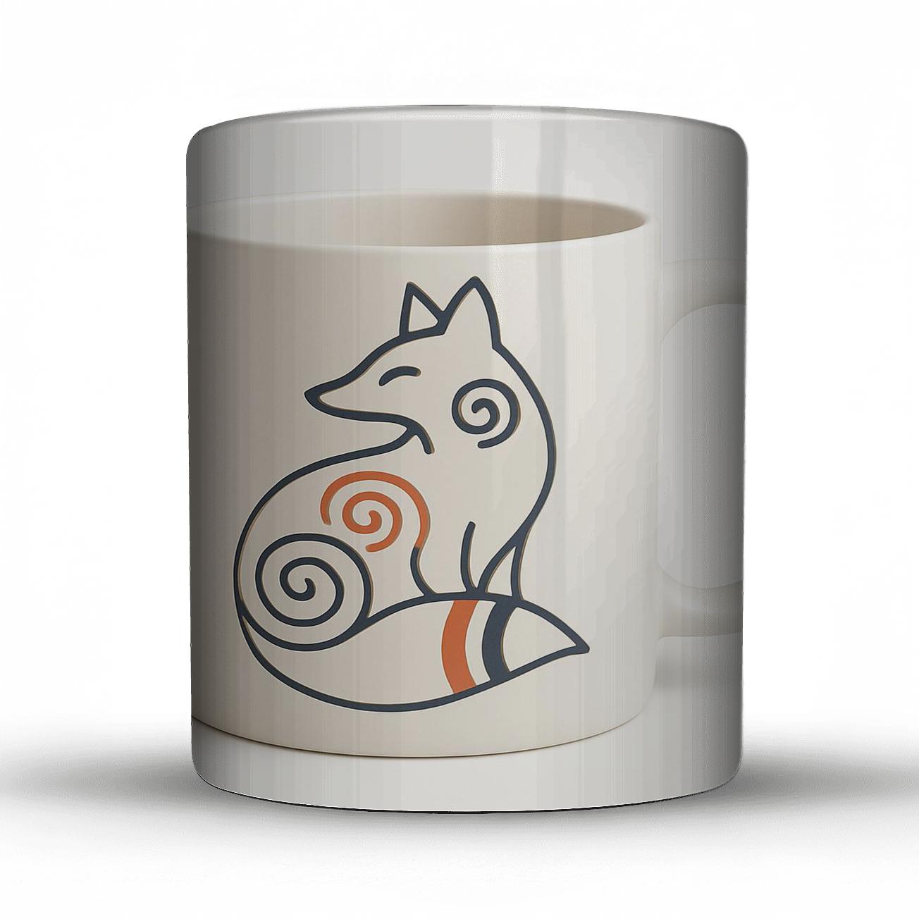 Ainu Spiral Fox Line Art Wrap gift mugs for occasions